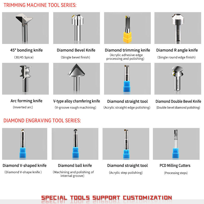 Практичный инструмент для фрезерования с ЧПУ, для резки акрила, промышленный инструмент для снятия фаски с ЧПУ для акрила, высокоскоростная резка