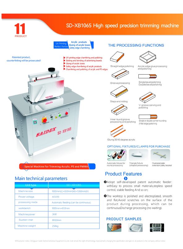 Саиде Китайская фабрика поставки Beveling Machine может резать акриловый R-угол Chamfering Machine для PMMA / PS / MS / PC